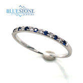 14kt White Gold Sapphire and Diamond Ring- 6